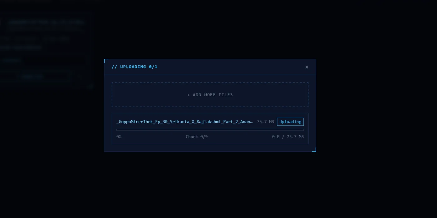 Chunked upload in progress